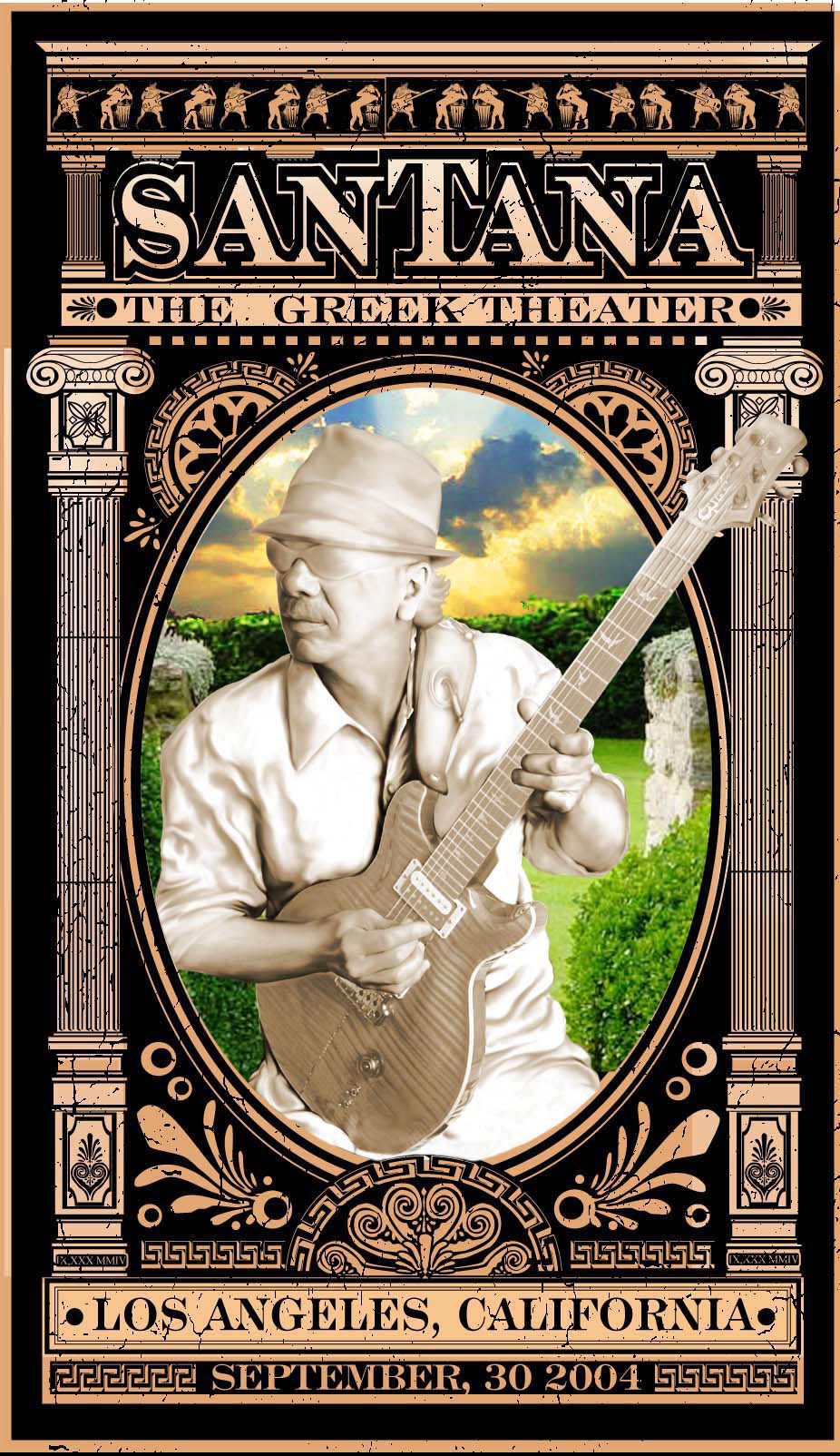 Santana Individual 2004 Greek Theatre Poster - Sept 30, 2004
