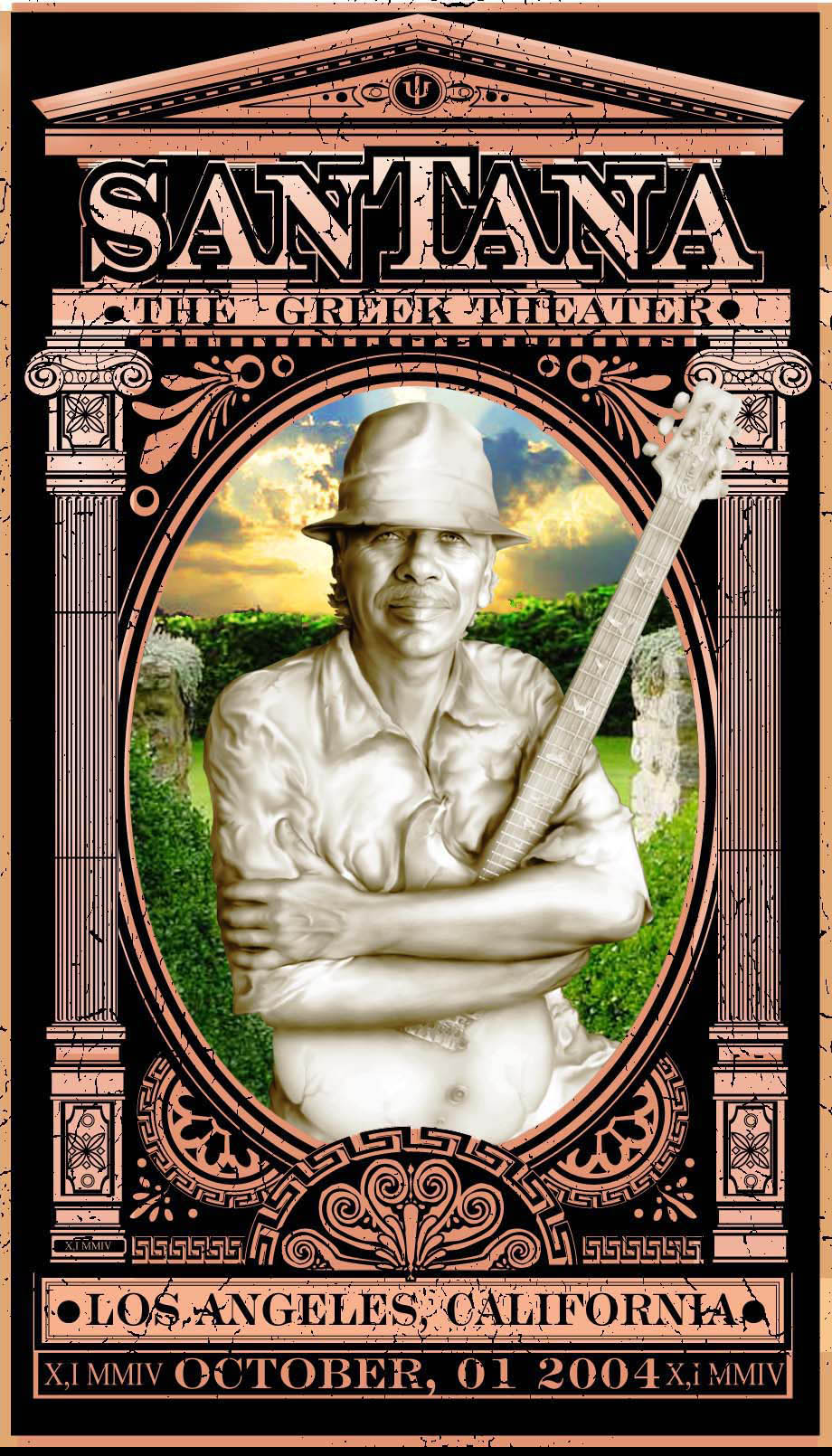 Santana Individual 2004 Greek Theatre Poster - October 1, 2004