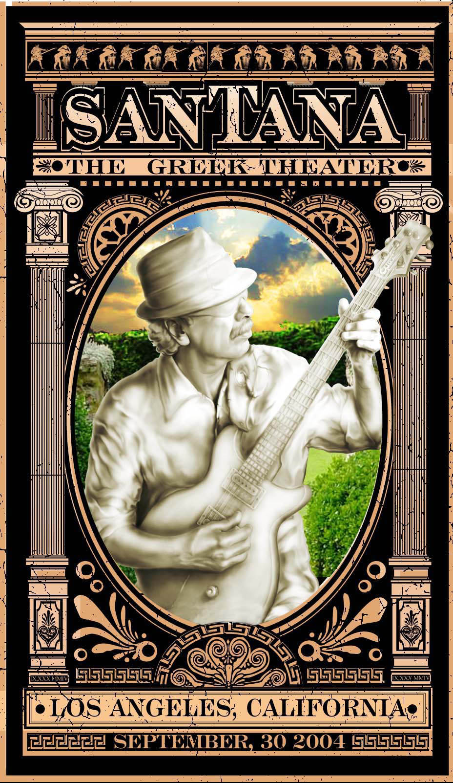 Santana Individual 2004 Greek Theatre Poster - October 2, 2004