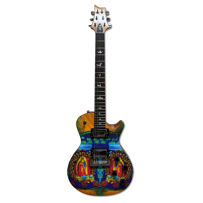 Carlos Santana Hand Signed Our Lady of Guadalupe Guitar Carlos Santana Hand Signed Our Lady of Guadalupe Guitar
