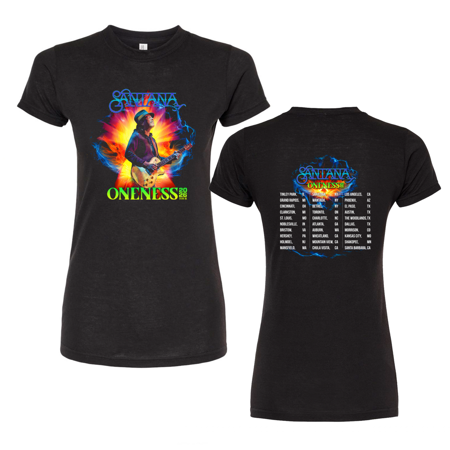 Santana - Fire and Ice Oneness Tour Ladies Tee