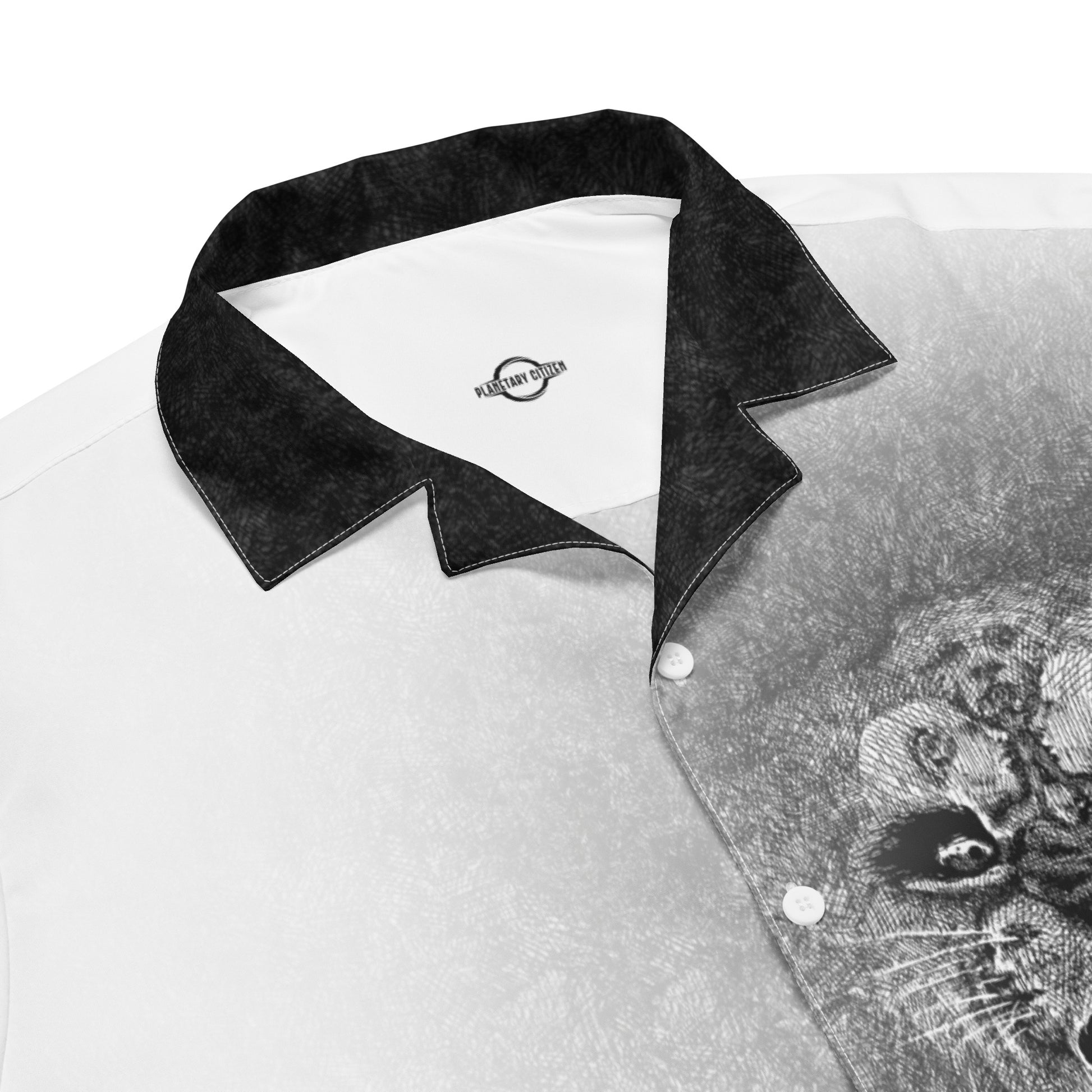 lion dress shirt Black Lion Embroidery Fil Coup Shirt