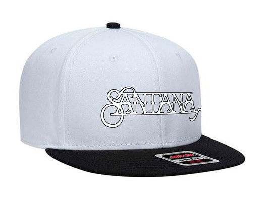 Santana - Embroidered Logo Two-Tone Snapback Cap - White / Black
