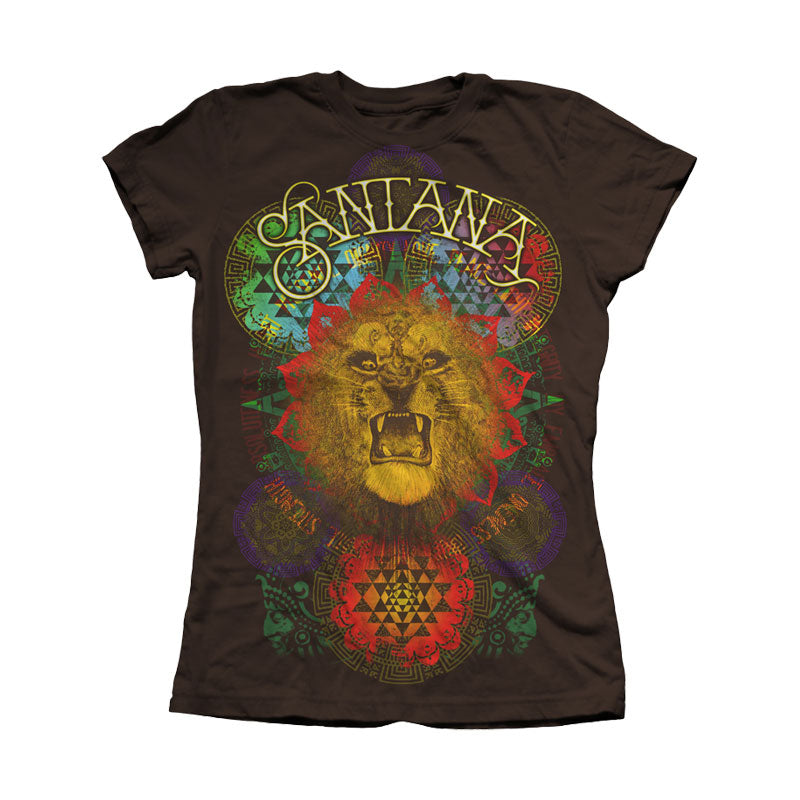 Santana - Lion Collage Juniors Short Sleeve T-Shirt