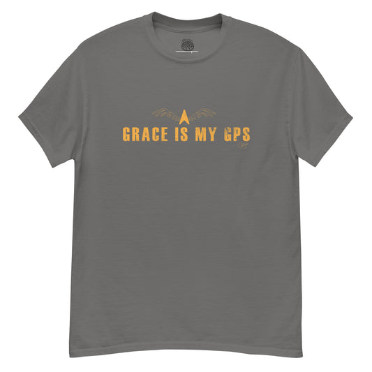Santana - Grace Is My GPS T-Shirt Charcoal